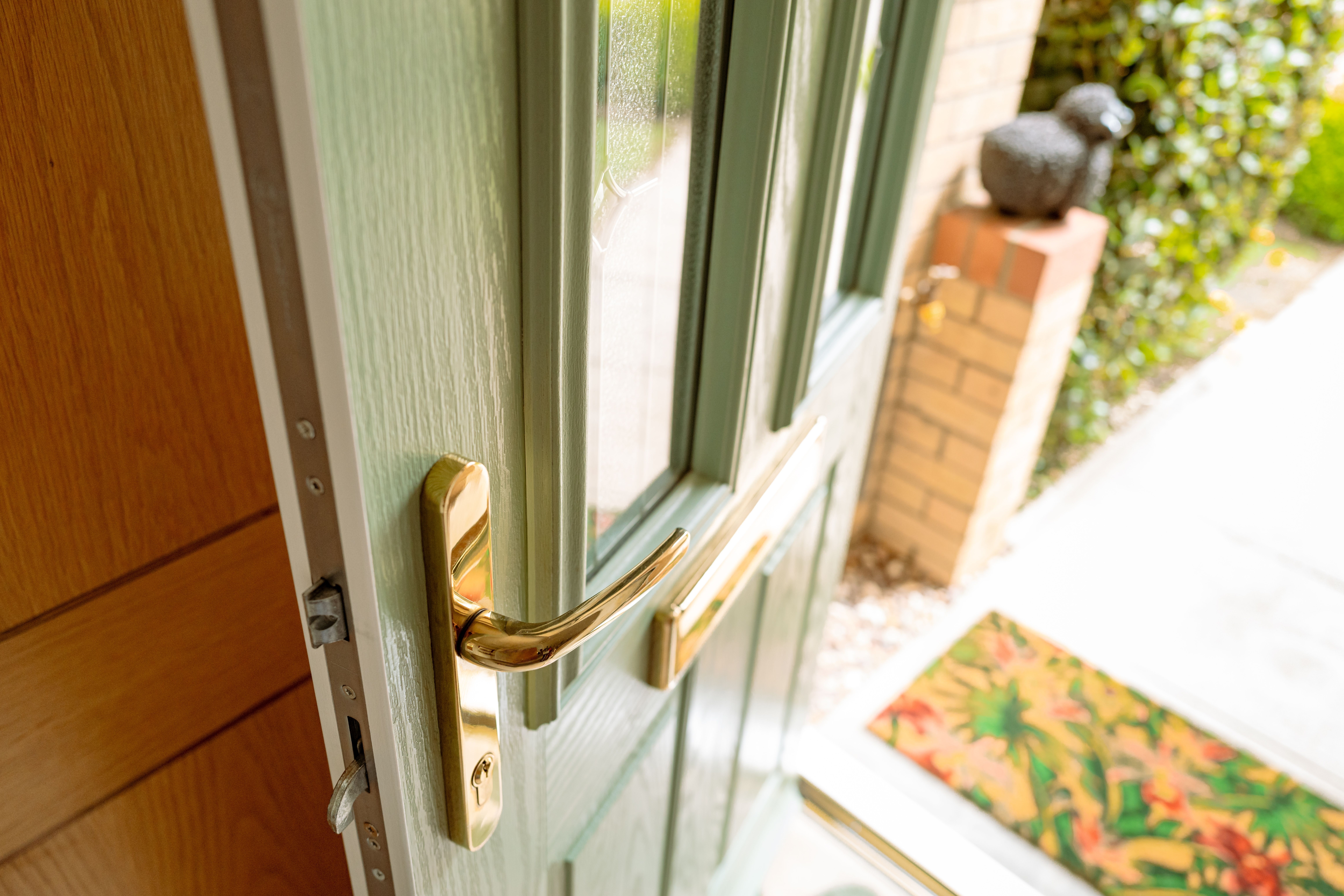 An open front door to a house.